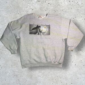 Vtg Disney Store Eeyore Crewneck Sweatshirt XL The Magic of Dreams Gray Fleece